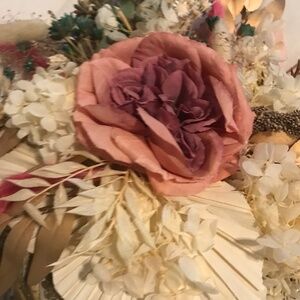 Angel Wings Metal w/ Dried Custom Floral Arrangement Rose Final Sale